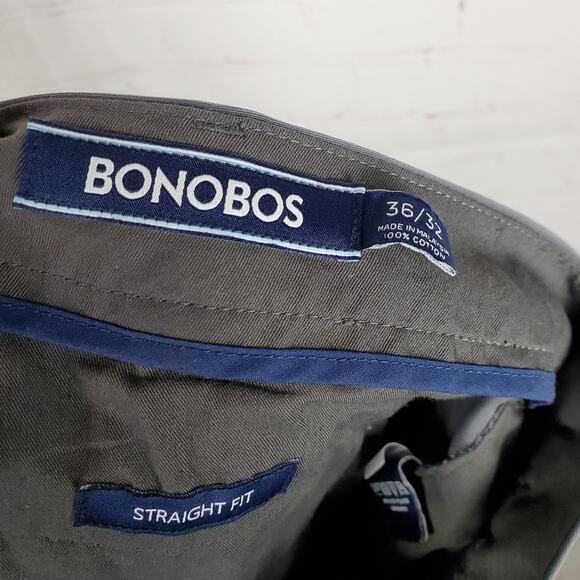 Bonobos Friday Pants Mens 36x32 Gray Cotton Straight Fit Leg Business Casual - Picture 8 of 11